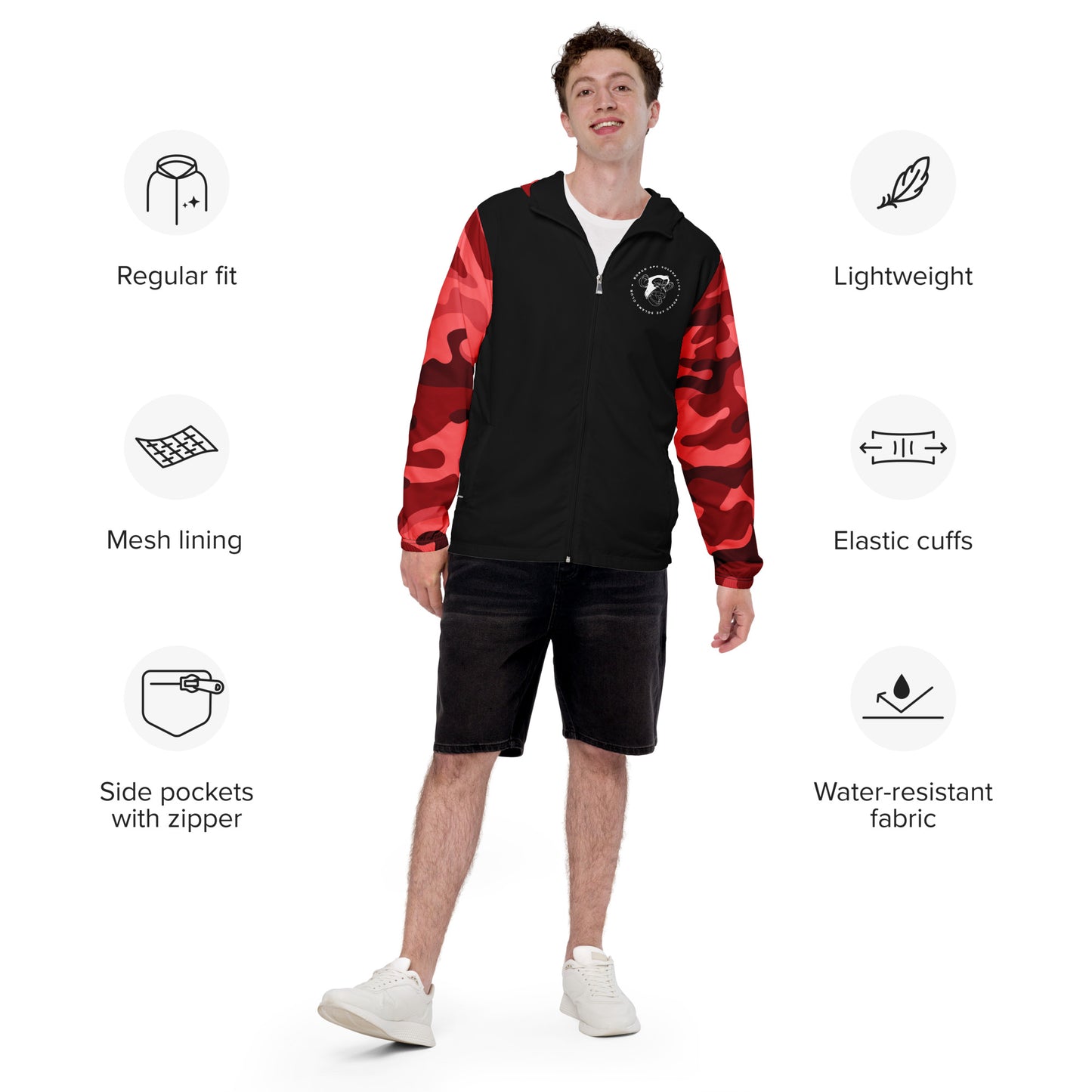 BASC RED CAMO Men’s windbreaker