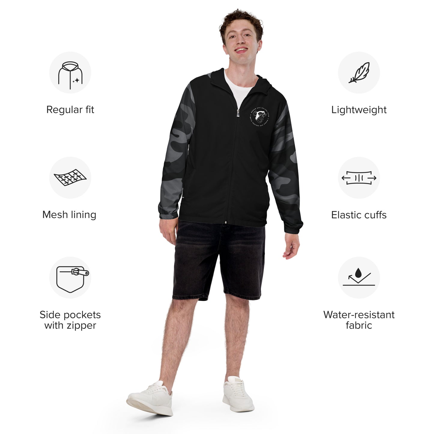 BASC BLACK CAMO Men’s windbreaker