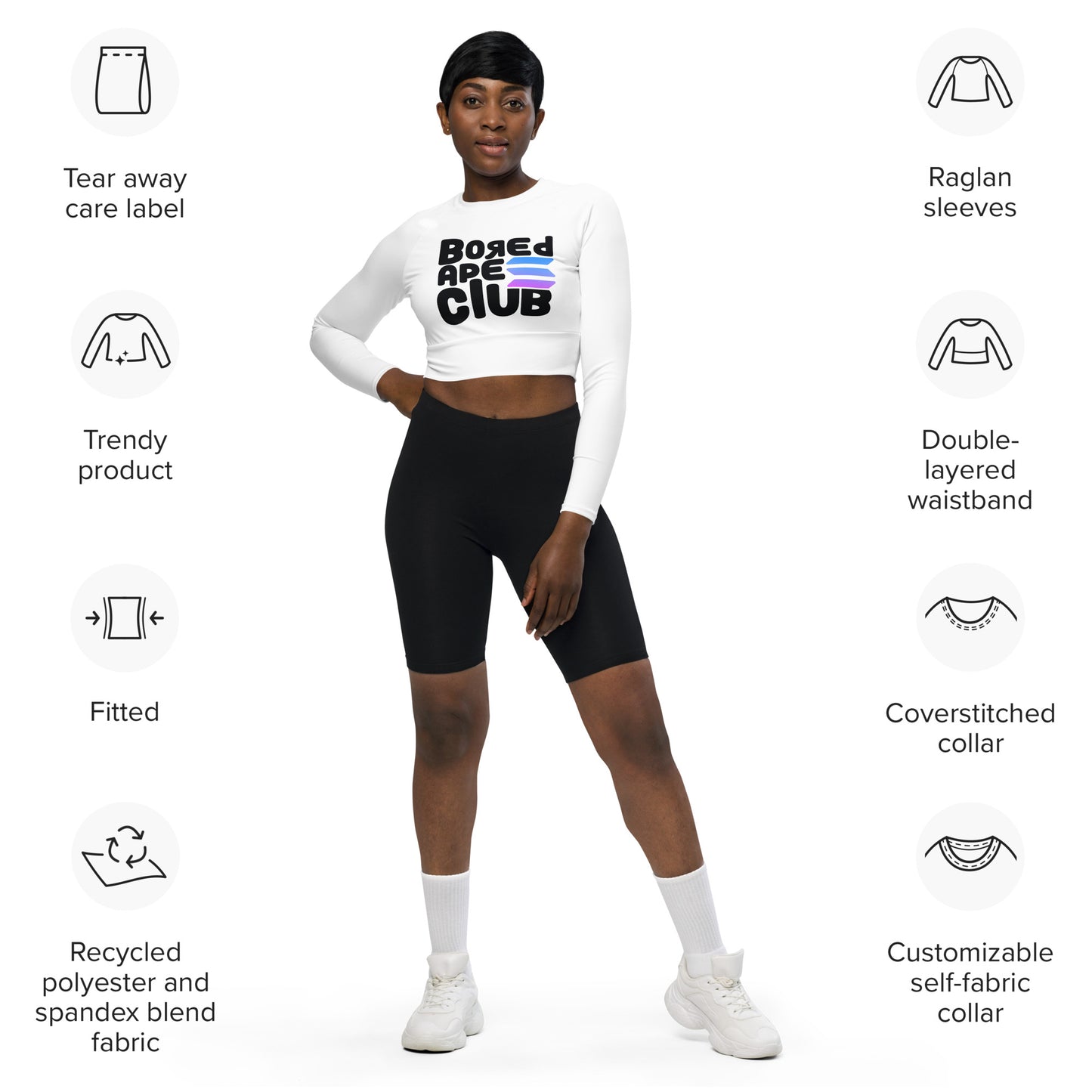 BASC LADIES long-sleeve crop top