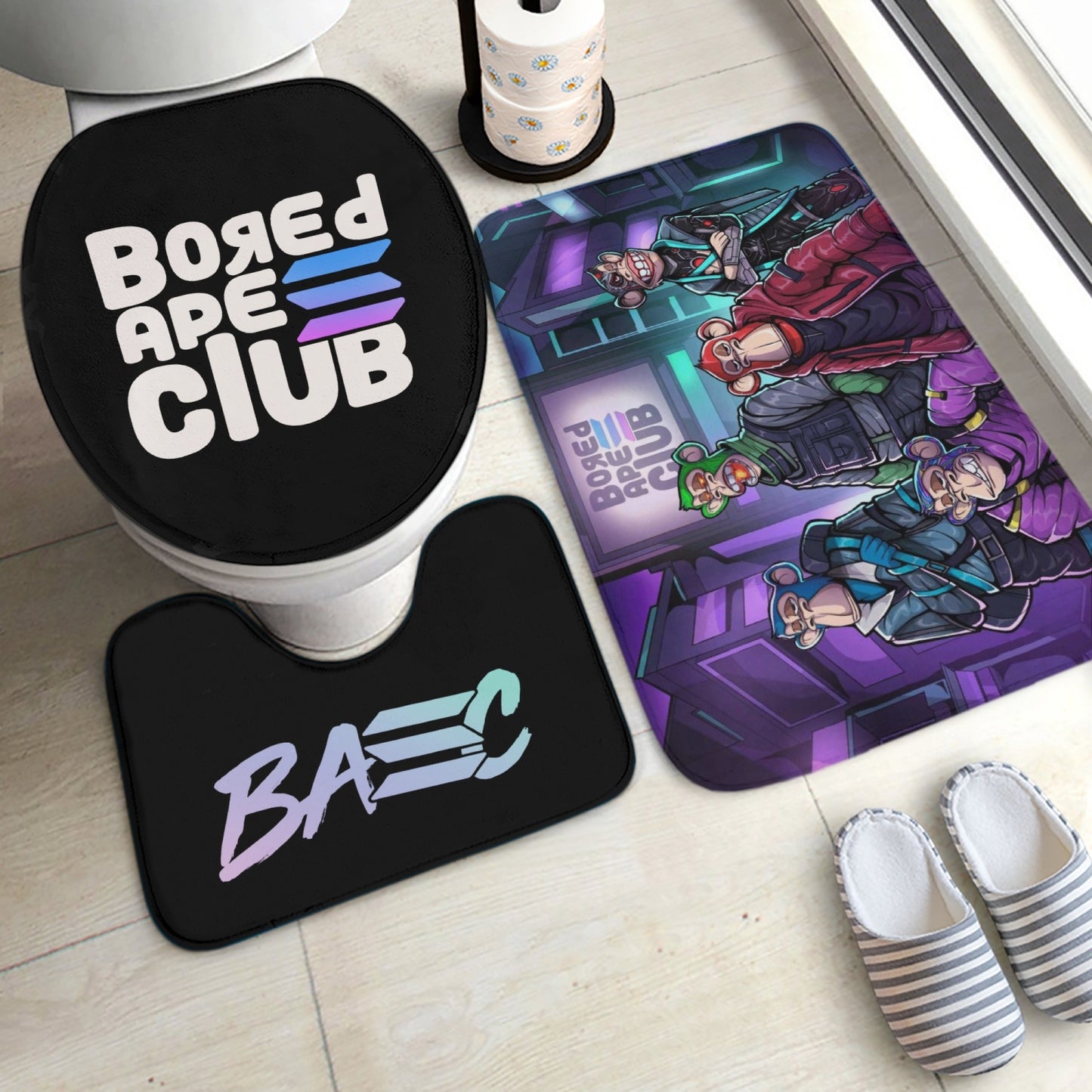 BASC 3 Pcs Toilet Rug Set
