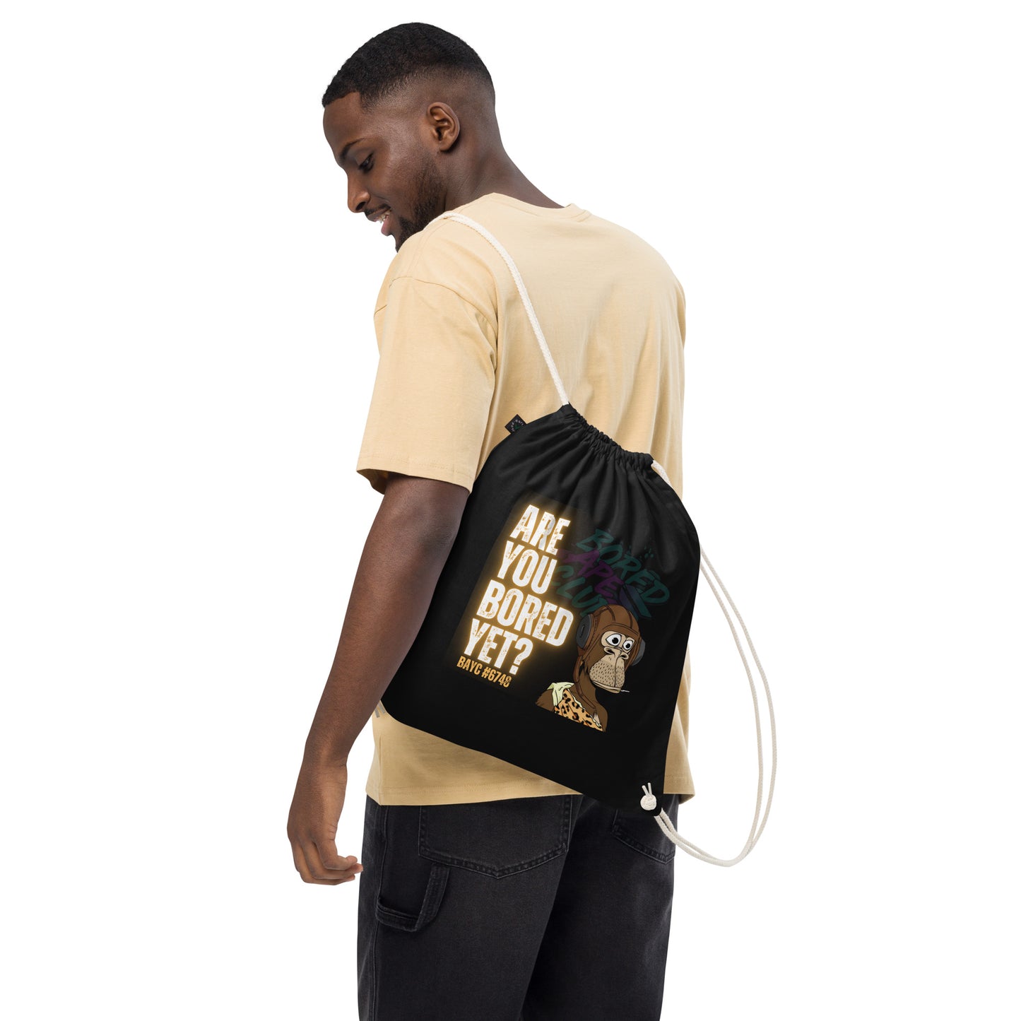 Bored yet? Drawstring goose bag