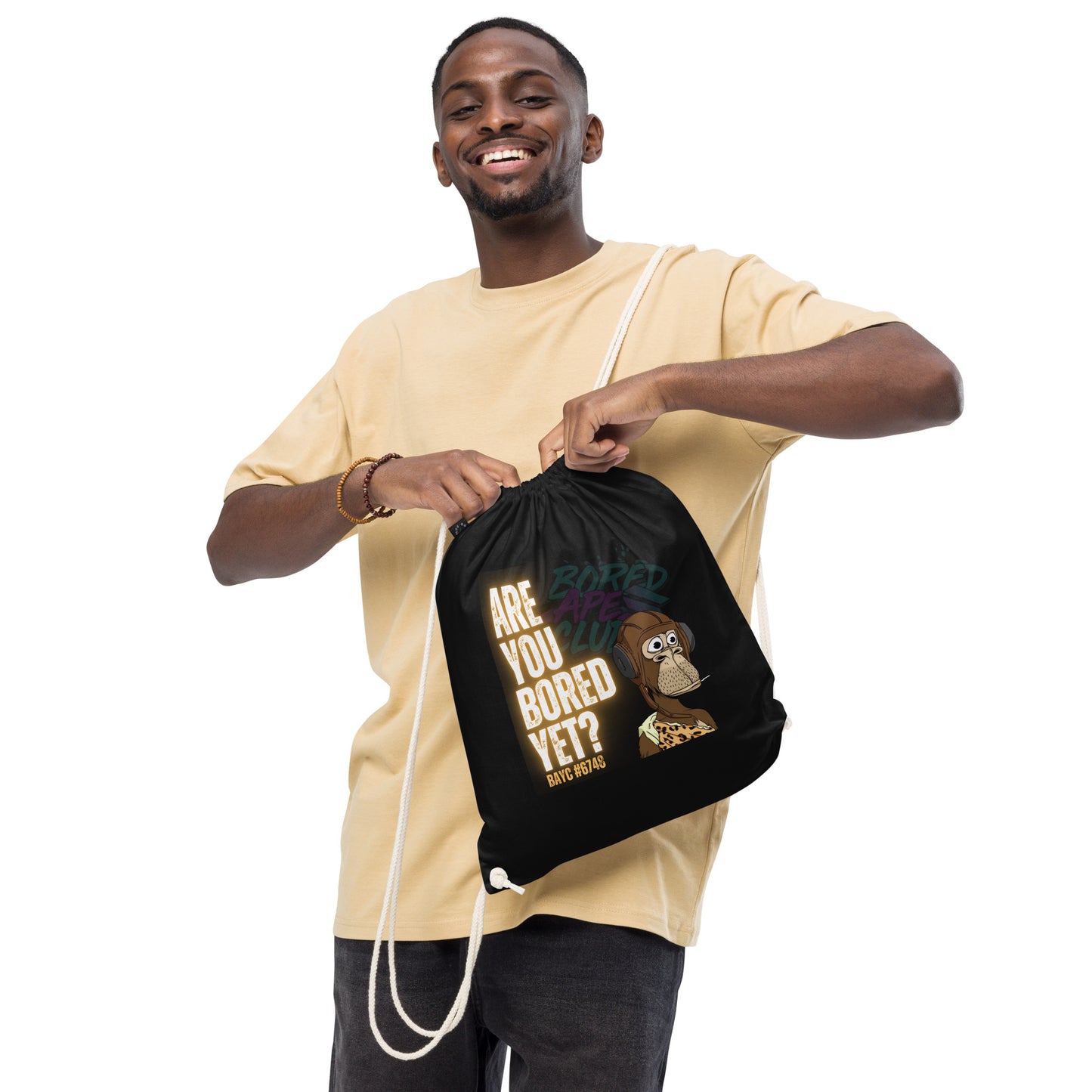 Bored yet? Drawstring goose bag