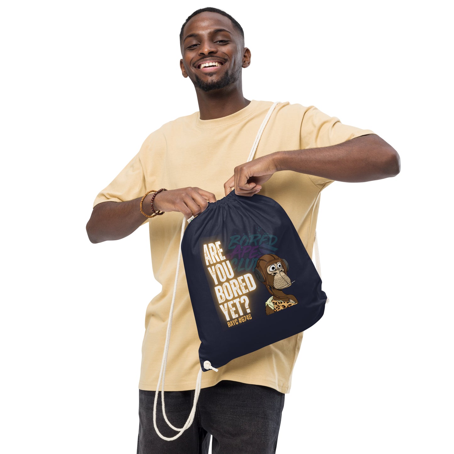 Bored yet? Drawstring goose bag