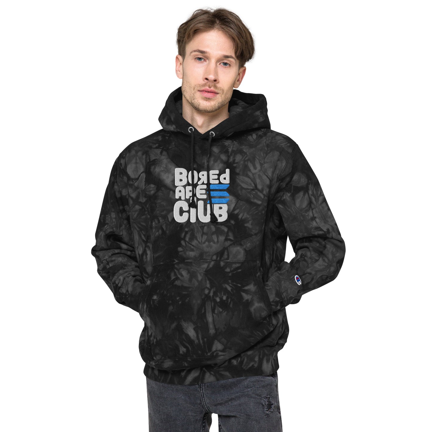 BASC LARGE LOGO EMBROIDERED Champion tie-dye hoodie