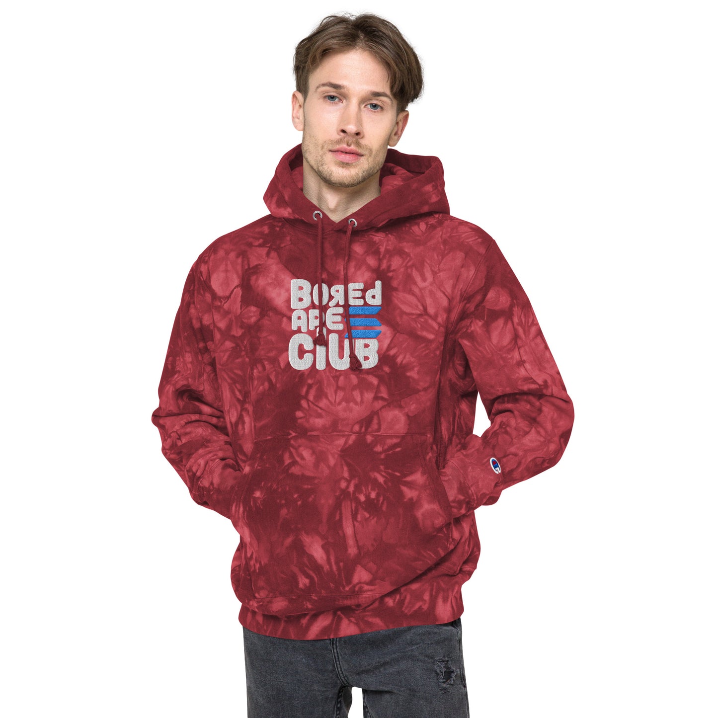 BASC LARGE LOGO EMBROIDERED Champion tie-dye hoodie
