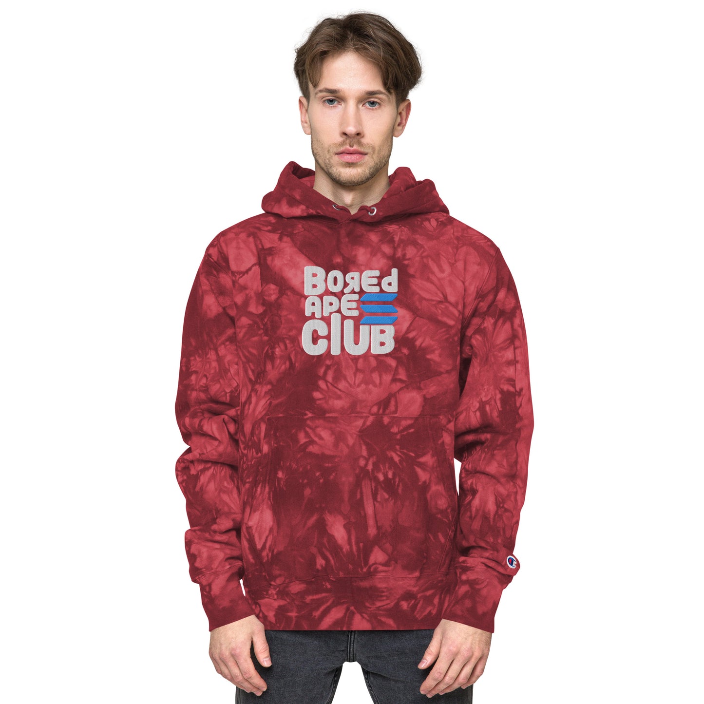 BASC LARGE LOGO EMBROIDERED Champion tie-dye hoodie