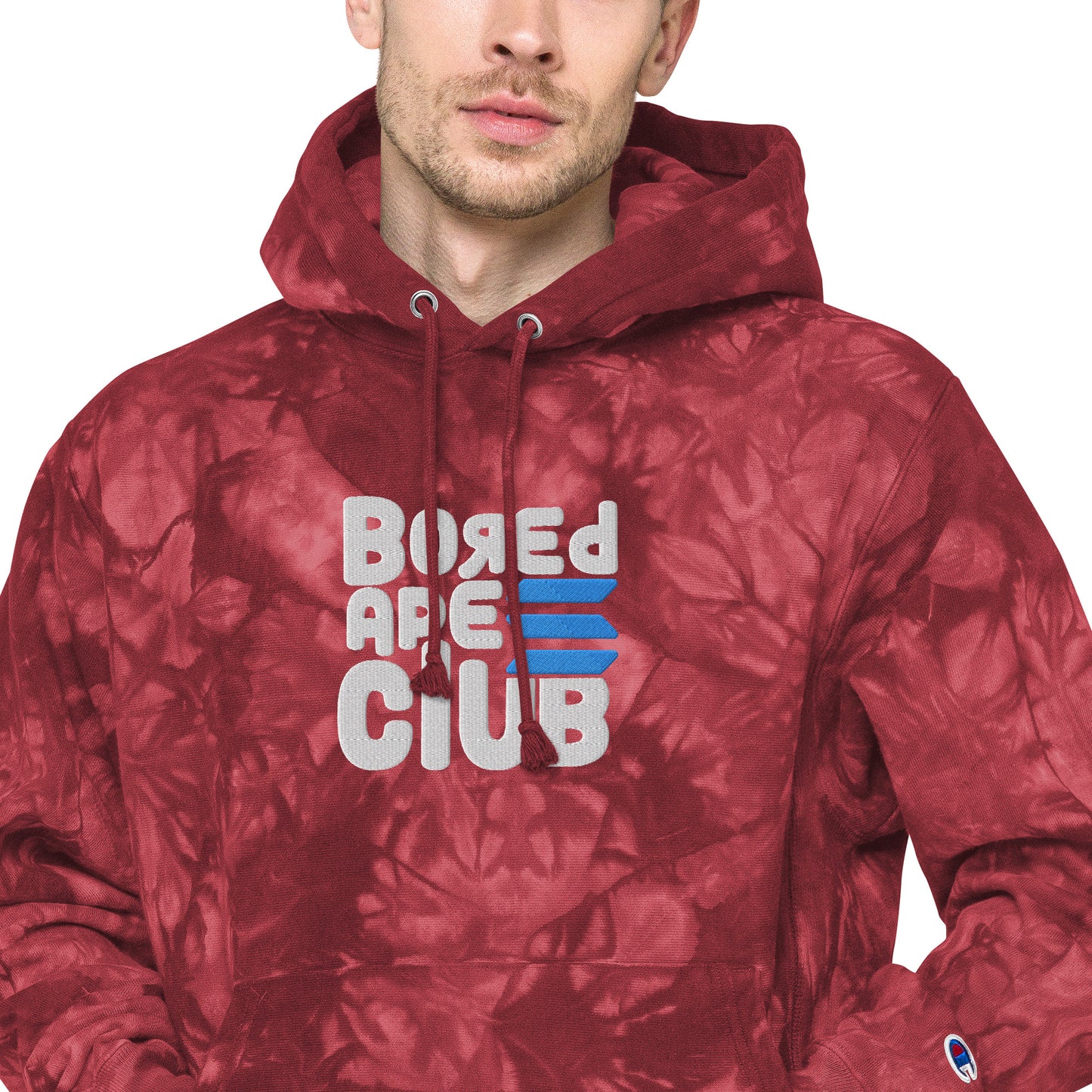 BASC LARGE LOGO EMBROIDERED Champion tie-dye hoodie