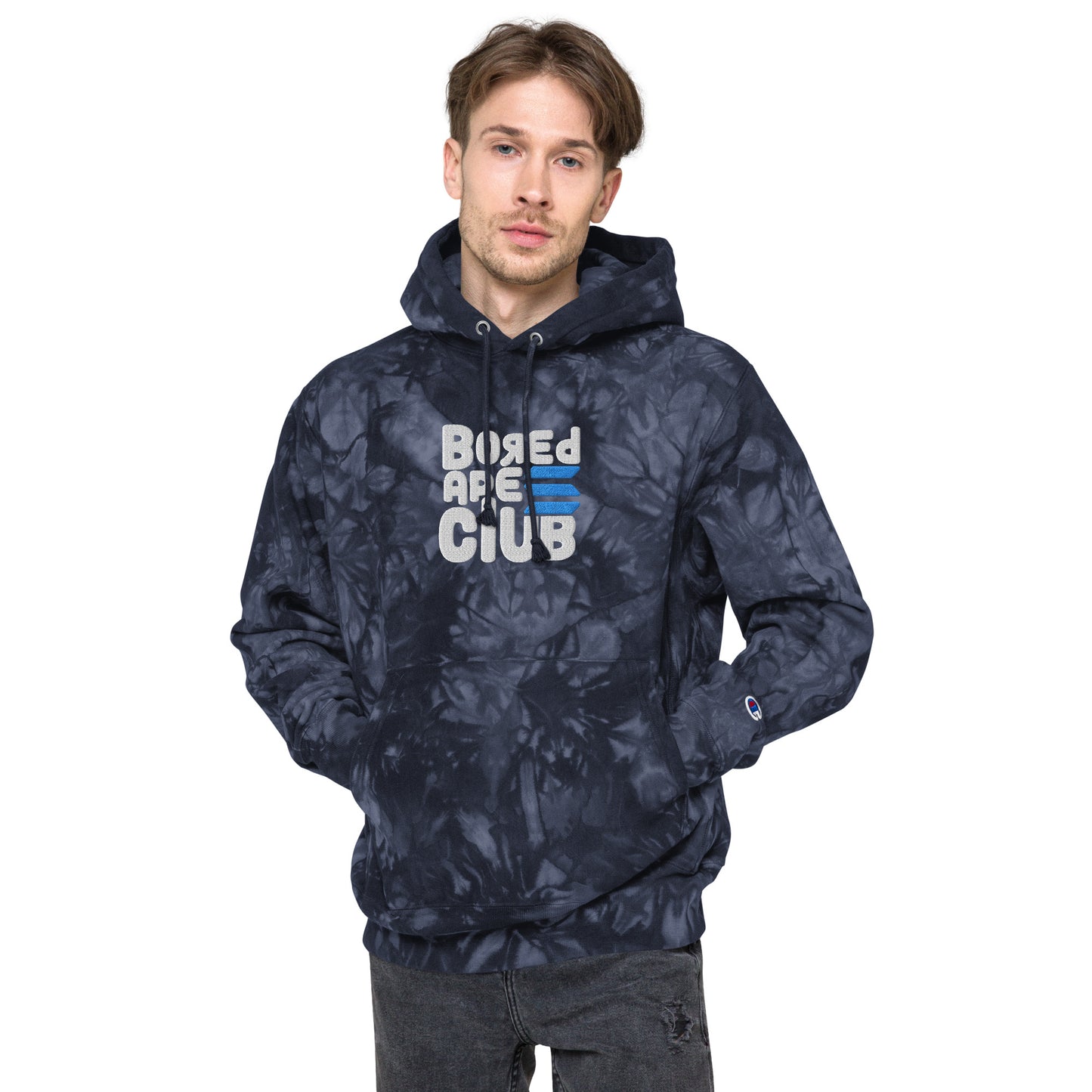 BASC LARGE LOGO EMBROIDERED Champion tie-dye hoodie
