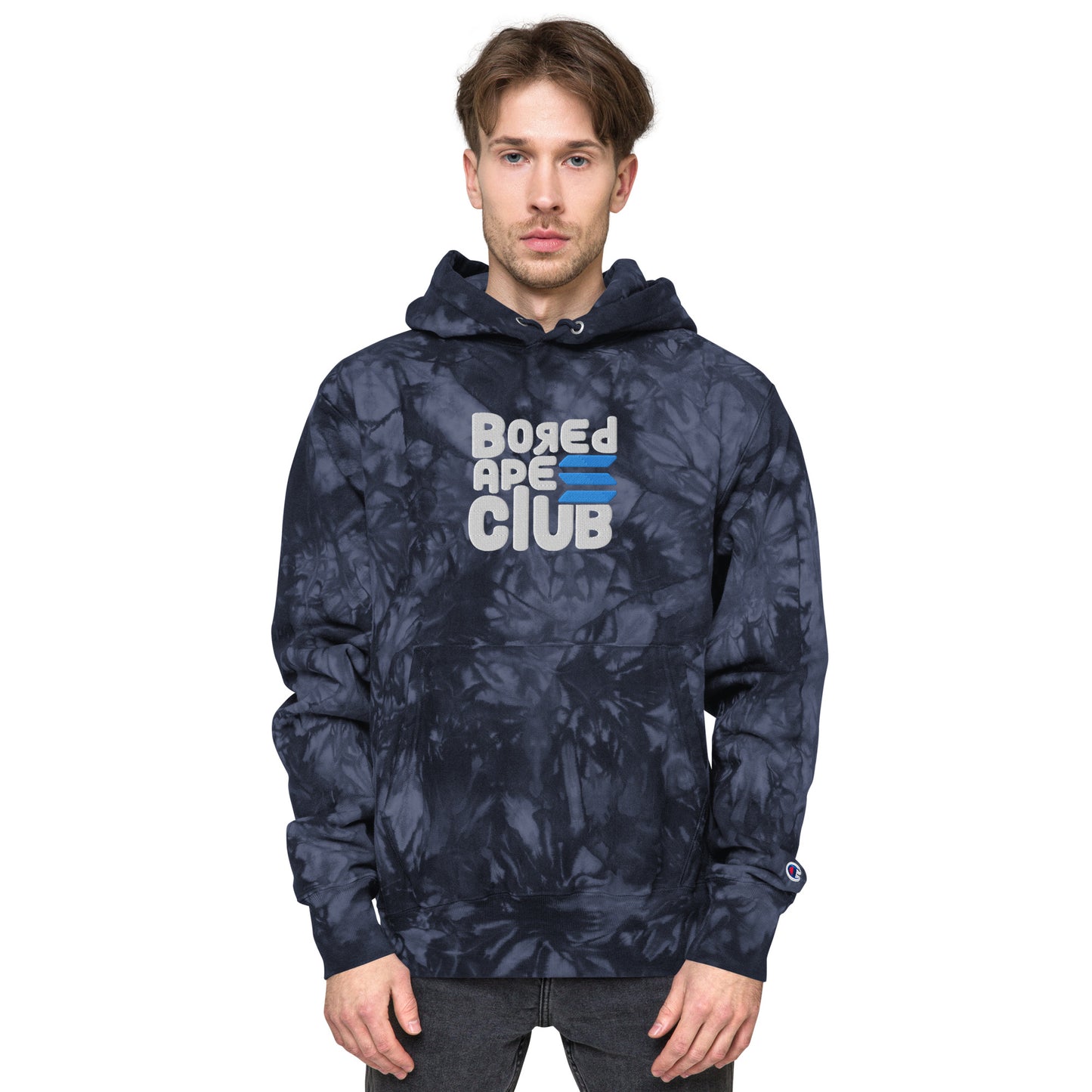 BASC LARGE LOGO EMBROIDERED Champion tie-dye hoodie