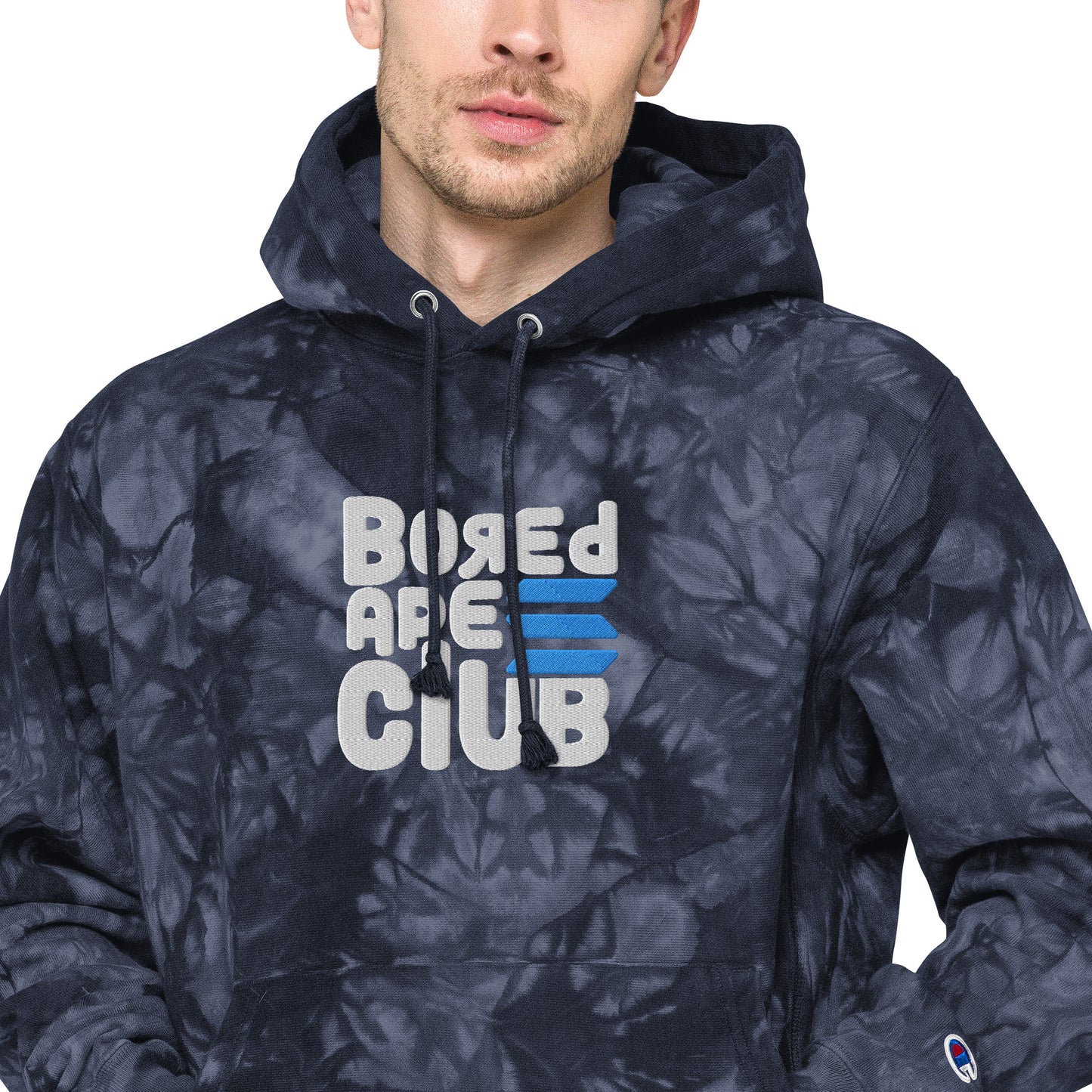 BASC LARGE LOGO EMBROIDERED Champion tie-dye hoodie