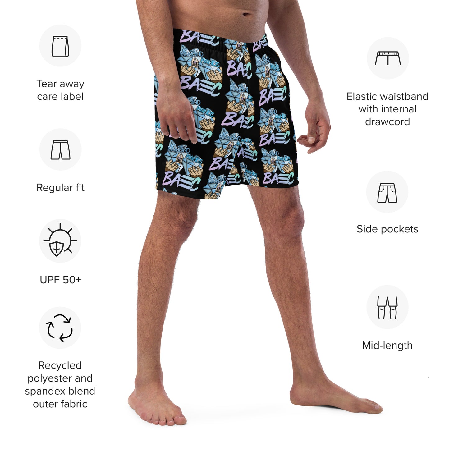 BASC DIAMOND HANDS swim trunks