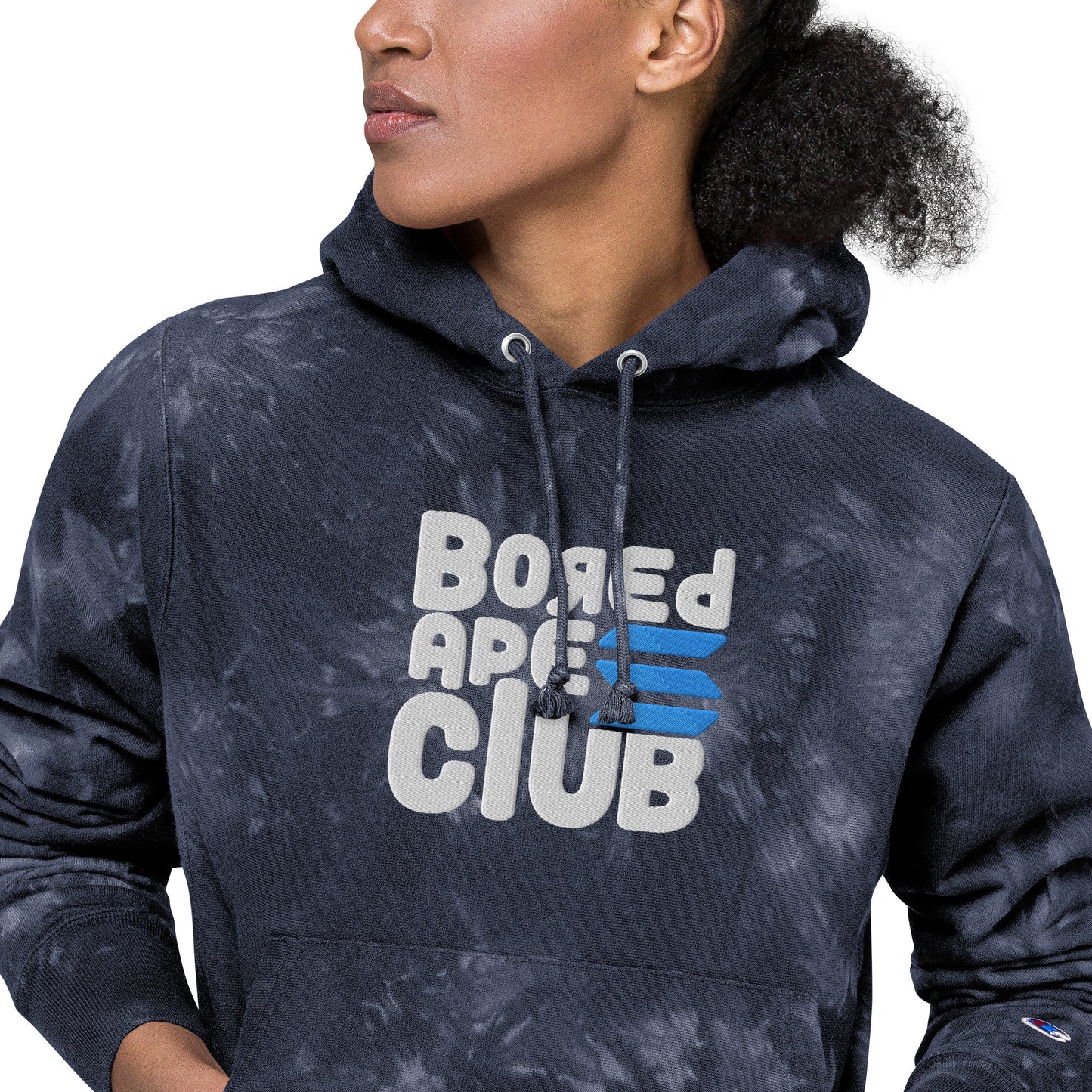 BASC LARGE LOGO EMBROIDERED Champion tie-dye hoodie